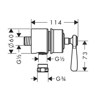 Шланговое подсоединение Hansgrohe Fixfit Stop 16883000 хром
